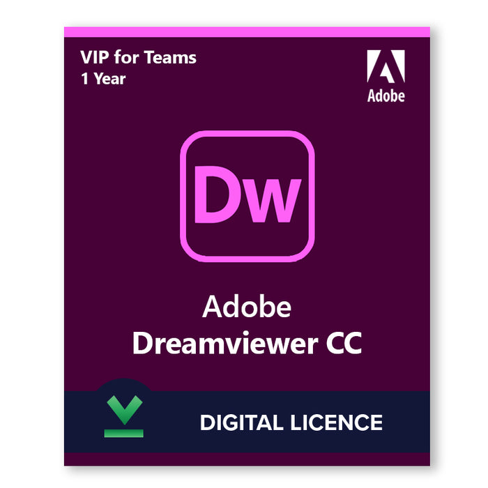 Adobe Dreamweaver CC VIP | 1 metai | Skaitmeninė licencija