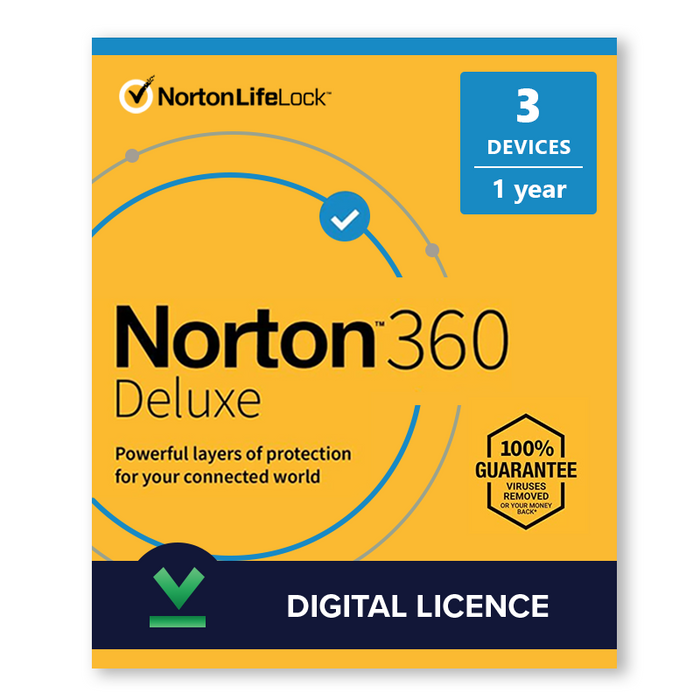 Norton 360 Deluxe | 1 Year | Various Device Options - Digital Licence