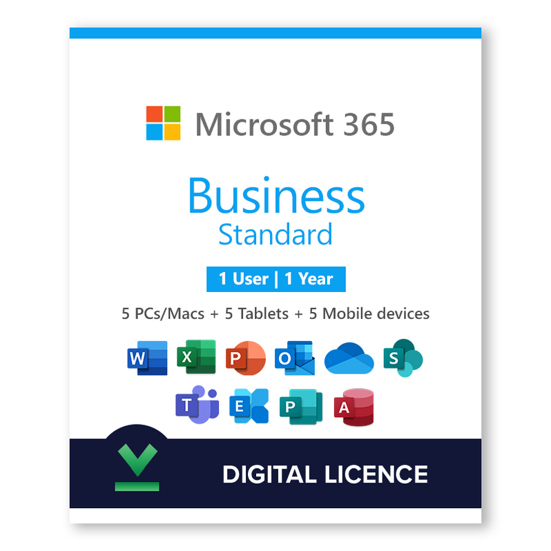 Buy Microsoft 365 Business Standard 1 Year, 1 User Digital Licence 