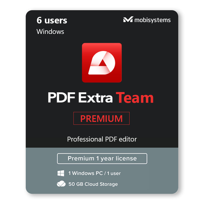 PDF Extra teampremium | 6 gebruikers | Alleen pc | 1 jaar - Digitale licentie