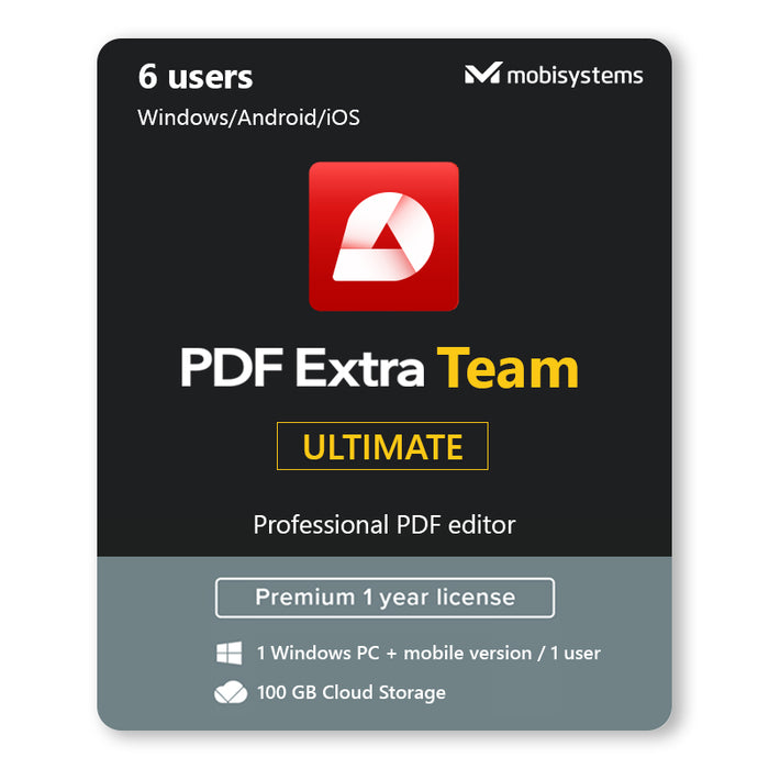 PDF Extra Team Ultimate | 6 vartotojai | PC / mobilusis | 1 metai – skaitmeninė licencija