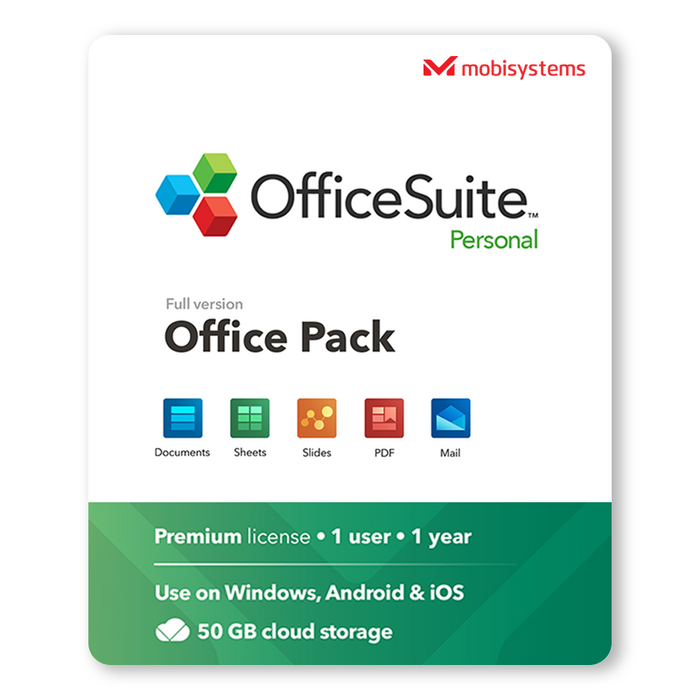 OfficeSuite Persoonlijk 1 Gebruiker | 1 jaar - Digitale licentie