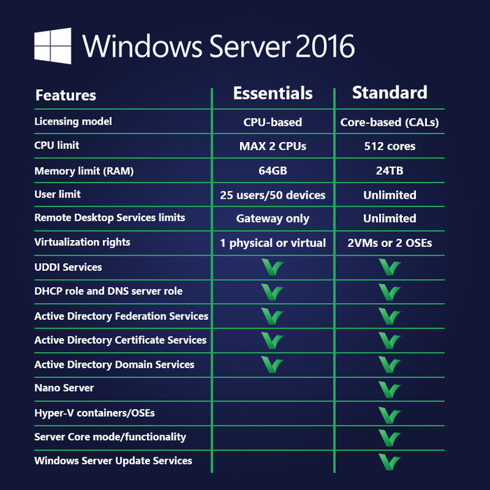 Microsoft Windows Server 2016 Essentials - digitalna licenca